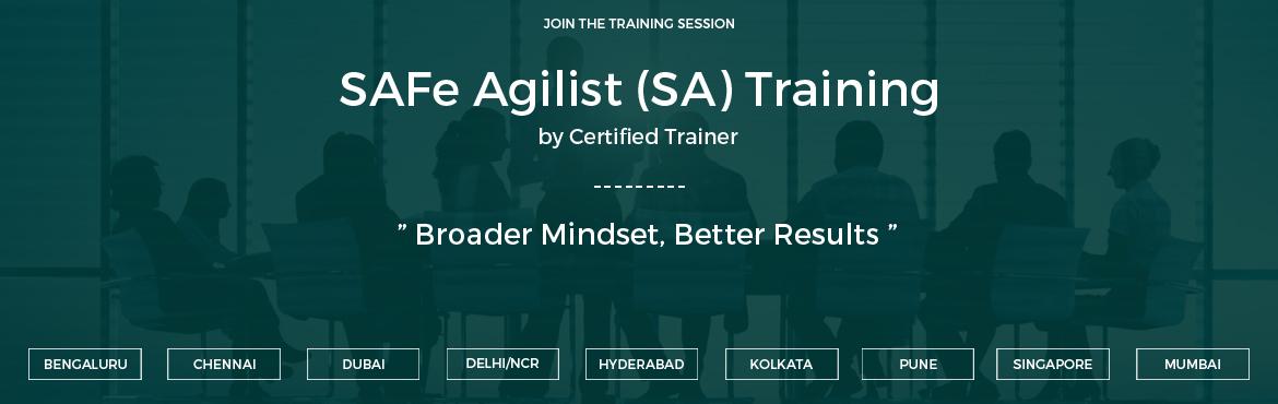 Book Online Tickets for SAFe Agilist (SA) Training | Chennai Jan, Chennai.  
SAFe Agilist (SA) Training; @Chennai
 
Date: 28-29 Jan, 2017
 
Venue: TBD
 
SAFe Agilist Certification
Mostly in every organization, the Agile journey starts with a small team, and once there is achievement in the venture, 