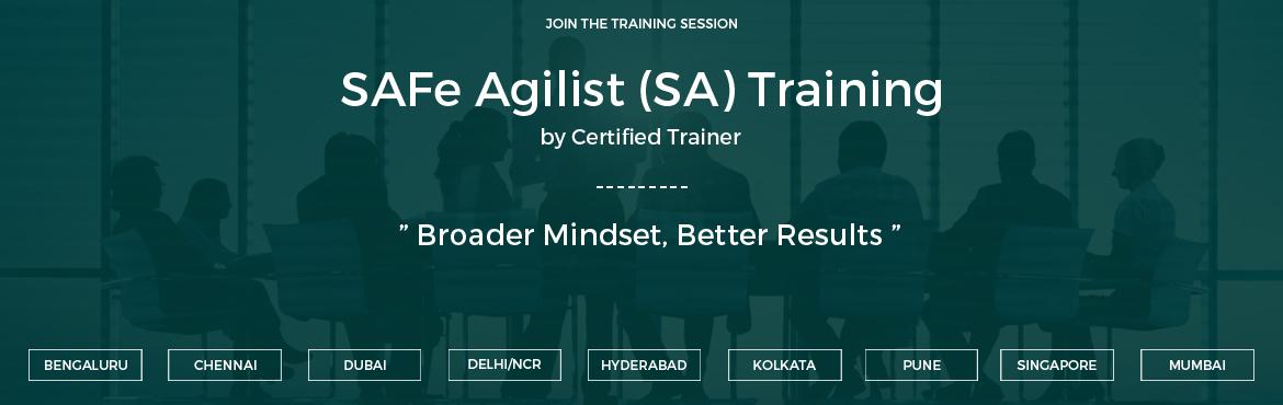 Book Online Tickets for SAFe Agilist (SA) Training | Chennai Jan, Chennai.  
SAFe Agilist (SA) Training; @Chennai
 
Date: 28-29 Jan, 2017
 
Venue: TBD
 
SAFe Agilist Certification
Mostly in every organization, the Agile journey starts with a small team, and once there is achievement in the venture, 