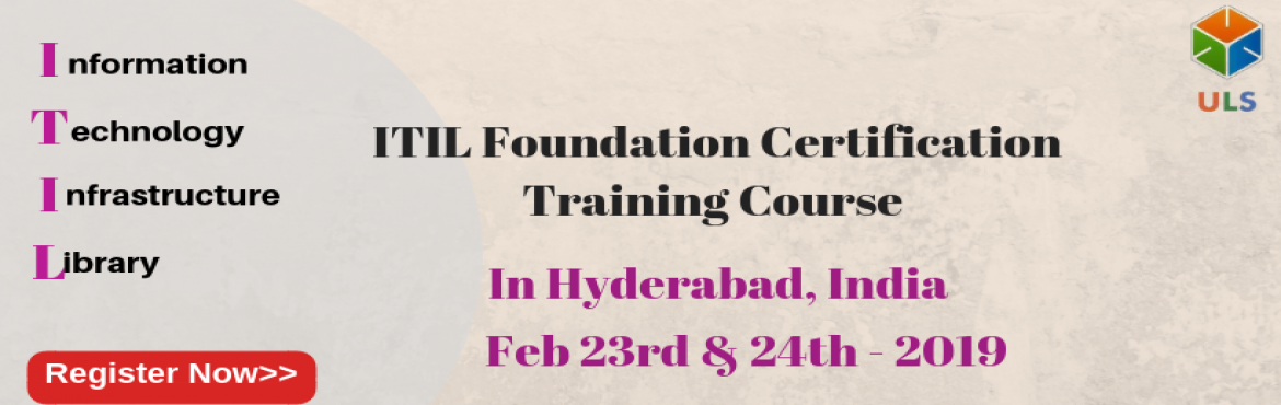 Book Online Tickets for ITIL Foundation Certification Training C, Hyderabad. UlearnSystem\'s Offer ITIL Foundation Certification Training Course in Hyderabad, India. 
ITIL Certification Training Course Description:   
ULEARN SYSTEM’S ITIL Certification Training program is wel