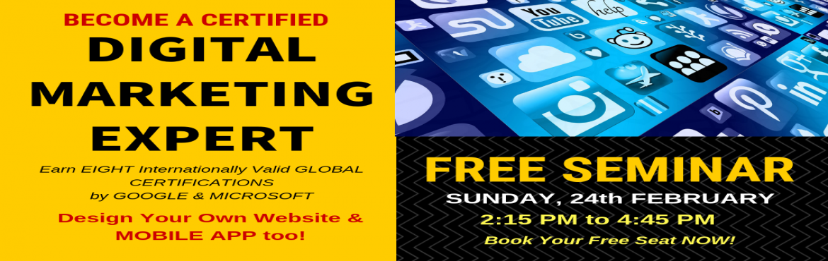 Book Online Tickets for FREE SEMINAR: Google and Microsoft Certi, Chennai. DIGITAL MARKETING CERTIFICATION PROGRAM
Did you know that the demand for DIGITAL MARKETING EXPERTS is continuously on the rise? 
You can see the demand in terms of vacancies available (Part-time / Full-time and also Freelance) on the top four job por