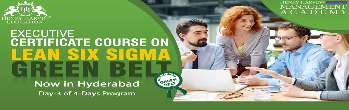 Book Online Tickets for Lean Six Sigma Green Belt Course by Henr, Hyderabad. Henry Harvin® Education introduces 1-days/8-hours Classroom Training Session. Based on this training, the examination is conducted, the basis which certificate is awarded. Post that, 6-months/12-hours  Classroom Action Oriented Sessions with