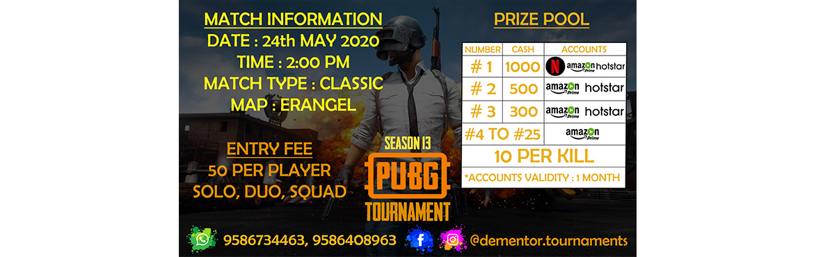 Book Online Tickets for PUBG Tournament, Ahmedabad. &nbsp;
&nbsp;