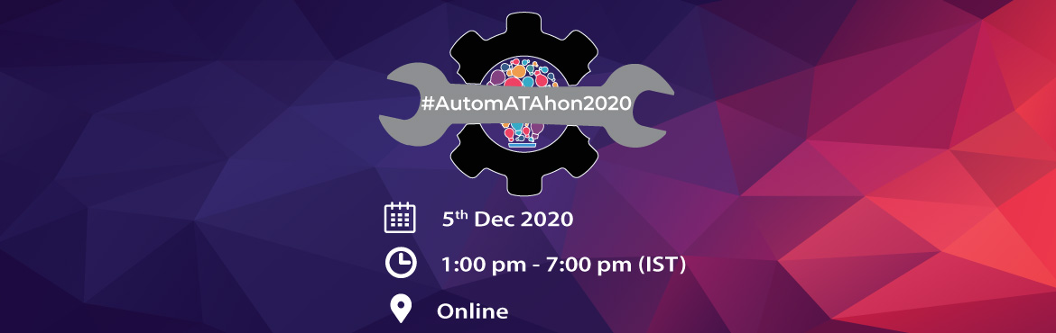 Book Online Tickets for AutomATAhon2020 - Hackathon for testers, . Are you ready to take on the toughest test automation challenge?
#ATAGTR2020 is continuing the #AutomATAhon tradition that was started for the first time in 2017. This is the 4th edition of the competition. Meant for testing community to participate 