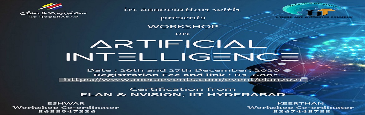 Book Online Tickets for ELAN AND NVISION, IIT HYDERABAD TECHNICA, . &nbsp;
IIT Hyderabad is hosting the 12th edition of its Annual Cultural cum Technical Fest called&nbsp;&nbsp;ELAN&&eta;VISION&nbsp;2021. The biggest fest in Telangana and one of the biggest fests in south India has amassed over lakhs of participa