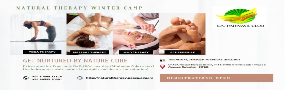 Book Online Tickets for UPACA Natural Therapy Camp 2021, Mawal. We, at UPACA Natural Therapy Centre, present to you India\'s first-ever residential camp, the \'Natural Therapy Winter Camp\', an endeavor to help individuals heal from stress and other common lifestyle diseases.
&nbsp;
Allow your spirits to get back