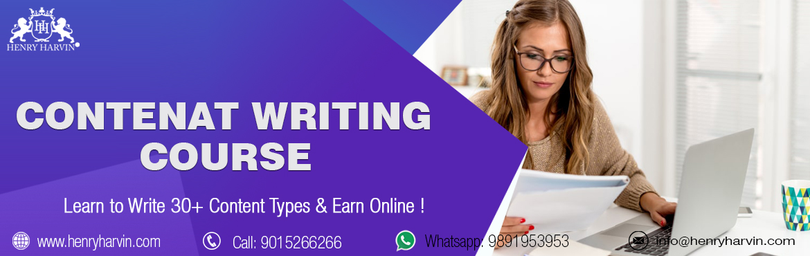 Book Online Tickets for Content Writing Course Online, Noida. Henry Harvin Education introduces 32 hours Classroom Based Training and Certification course on content writing creating professional content writers, marketers, strategists. Gain Proficiency in creating 30+ content types and become a Certified Digit