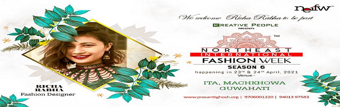 Book Online Tickets for Northeast International Fashion Week 202, Guwahati. &nbsp;
The 6th Season of &ldquo;Northeast International Fashion Week
2021&rdquo; - Fashion for a cause - is Back!
&nbsp;
Guwahati, Date &ndash; 23 RD AND 24 TH APRIL, 2021
&nbsp;
Northeast&rsquo;s most awaited fashion for a cause event &ldquo;Northea