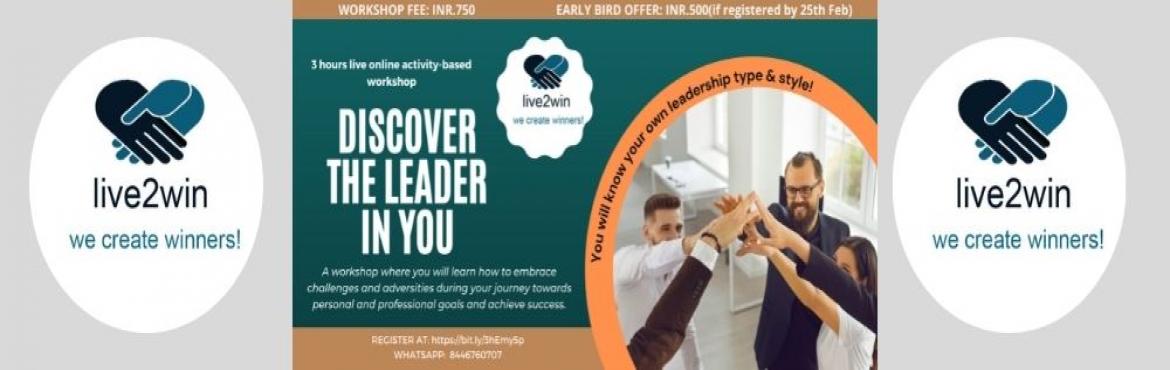 Book Online Tickets for DISCOVER THE LEADER IN YOU, . A workshop where you will learn how to embrace challenges and adversities during your journey towards personal and professional goals and achieve success.
This workshop will also take you through the SITUATIONAL LEADERSHIP MODEL...….WILL TAKE 