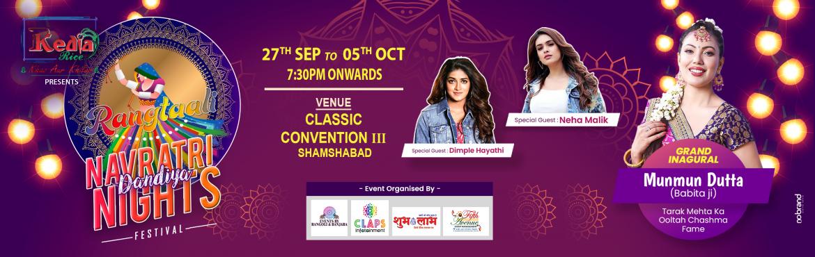 Book Online Tickets for Rangtaali Dandiya at Classic Convention, Hyderabad. Rangtaali launching the biggest Dandiya event like never before in Hyderabad “RANGTAALI”. Getting back to the roots of culture and tradition. We are planning many cultural events with traditional food stalls, garba dance, on spot eve