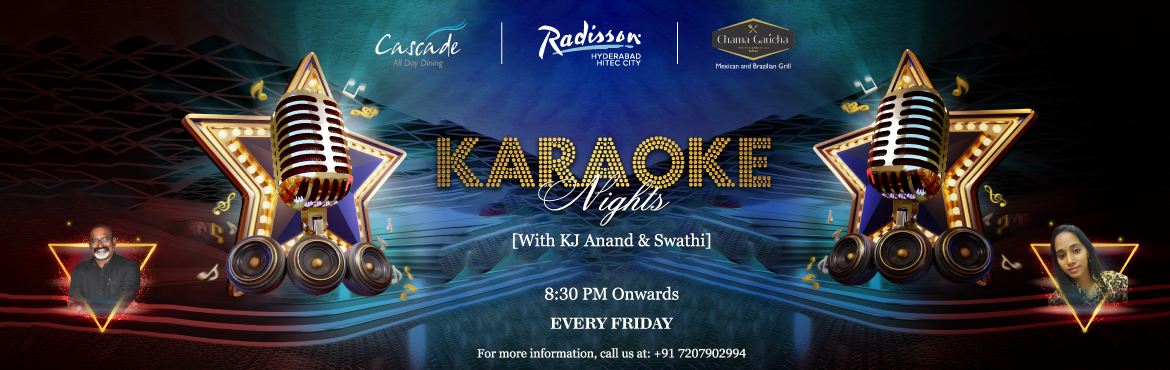 Book Online Tickets for Karaoke Nights @ Radisson Hitec City, Hyderabad. Grab the mic, sing your heart out and create unforgettable memories with your loved ones. Join us for a night filled with laughter, applause and joy of music at Chama Gaucha.