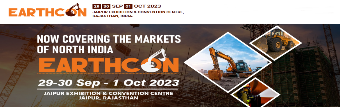 Book Online Tickets for EARTHCON EXPO 2023, Jaipur. EARTHCON EXPO is India&rsquo;s exclusive B2B exhibition where prominent companies from all the categories of construction and earth moving industry participate. Organized and managed by the Aries Events Pvt. Ltd., EARTHCON EXPO 2023 has been an ideal