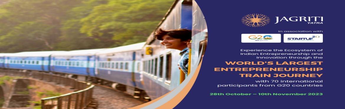 Book Online Tickets for Jagriti Startup20 G20 Yatra, Mumbai. &nbsp;A 15-year-old initiative, Jagriti Yatra is leading a uniquemovement of &lsquo;BUILDING INDIA THROUGH ENTERPRISE&rsquo;focused on Middle India (Tier 2/3 India).In 2023, Jagriti Yatra and G20 Startup20 have partneredto accelerate the movement of 