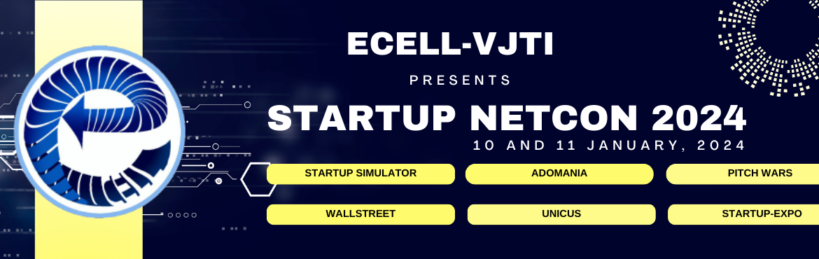 Book Online Tickets for STARTUP NETCON 2024, Mumbai. &nbsp;
Startup Networking Conference, the annual flagship entrepreneurial summit of VJTI jointly organised by Entrepreneurship Cell VJTI and VJTI-TBI , SNC- 2024 is a National Level Event to be held in VJTI Campus, Mumbai. Startups, Mentors, Investor