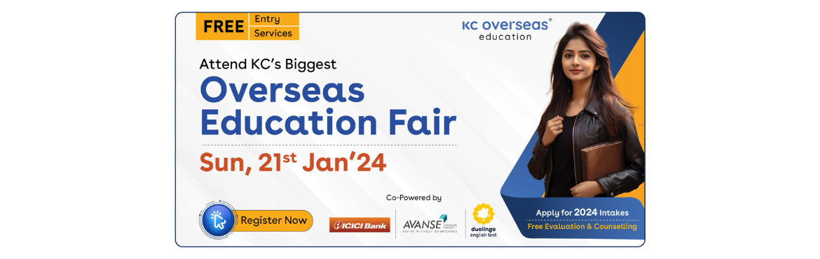 Book Online Tickets for Attend KC Biggest Overseas Education Fai, Nagpur. You Dream We Execute
Attend KC\'s biggest overseas education fair and add wings to your study abroad dreams. Get a chance to interact with top 160+ universities representative across 13 countries.
Venue - Chitnavis Centre on 21st Jan 2024 from 1