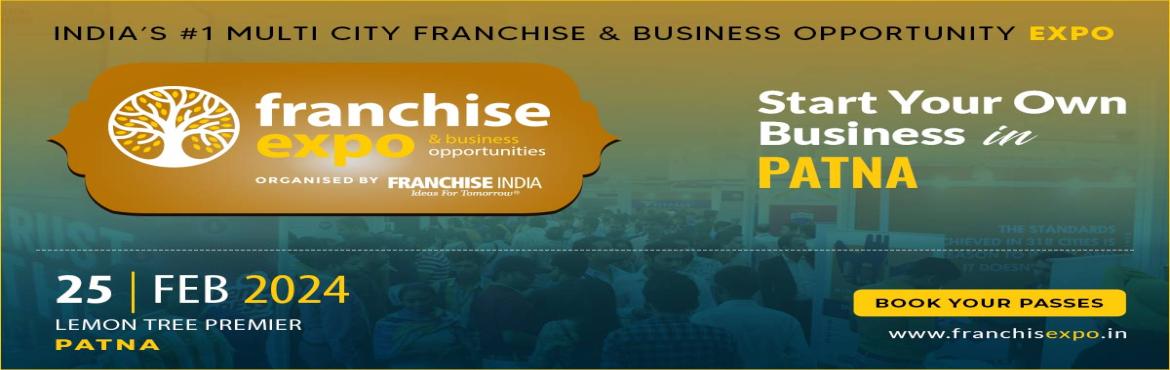 Book Online Tickets for Franchise Expo 2024 Patna, Patna. The Franchise Expo & Business Opportunities Show is a platform for investors, aspiring entrepreneurs, and business owners to engage in one-on-one meetings and discussions with franchisors or brands that are offering exclusive business opportuniti