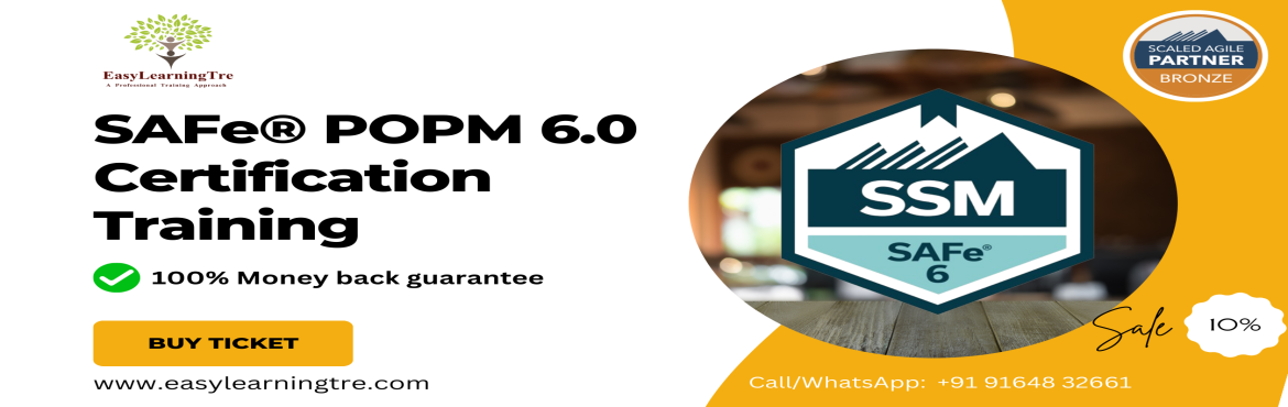 Book Online Tickets for SAFe 6.0 Scrum Master (SSM) Training Cer, .  
We are coming up with SAFe® Scrum Master (SSM®) Training and Certification (LVC) Online on 15-16 June 2024 (09AM-05PM-IST)Weekend.
___________________________________________________________________________
   Get a