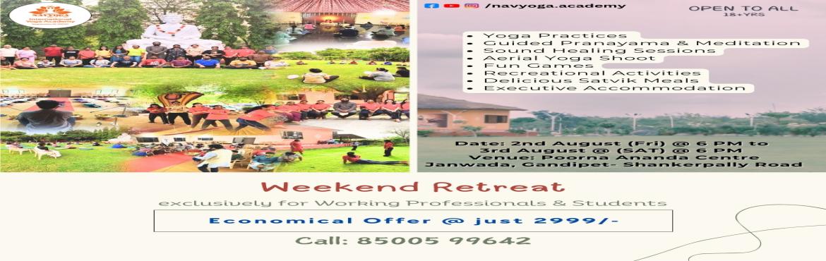 Book Online Tickets for Weekend Yoga Retreat at Poorna Ananda Ce, Janwada. Reset & Recharge: Weekend Yoga Retreat at Poorna Ananda Center
Escape the hustle and bustle of daily life and immerse yourself in a rejuvenating weekend yoga retreat! Whether you\'re a seasoned yogi or a beginner, this retreat is designed for eve