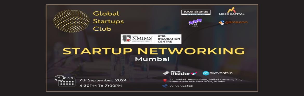 Book Online Tickets for Global Startups Club | Startup Networkin, Mumbai. GLOBAL STARTUPS CLUB l STARTUP NETWORKING
 
Innovate. Network. Execute.
 
WHAT YOU GAIN FROM THE MEET?
 
* Networking accesses
* Business Speed Dating
* 30 sec Elevator Pitch for Startups
* Refreshments
 
Introducing Global Startu