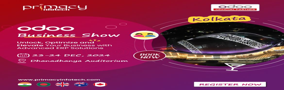 Book Online Tickets for Odoo Business Show Event: Kolkata (India, Kolkata.  
Dive into the World of Odoo 18
 
Where innovation meets practicality!
 
Primacy Infotech: Proud Odoo Partner & Event Sponsor
 
Join us in this immersive event sponsored by Primacy Infotech, a trusted Odoo partner. We\'re tar