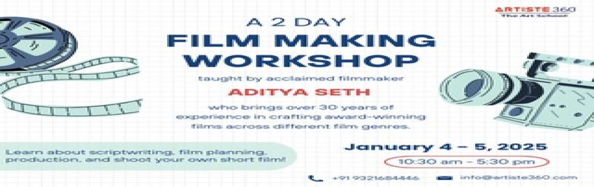 Book Online Tickets for Film Making Workshop, Mumbai.  Join Our 2-Day Filmmaking Workshop!
Unleash your creativity and harness the power of storytelling to inspire change. This hands-on workshop will take you from concept to creation, helping you express your vision through film.
Day 1: Laying the 