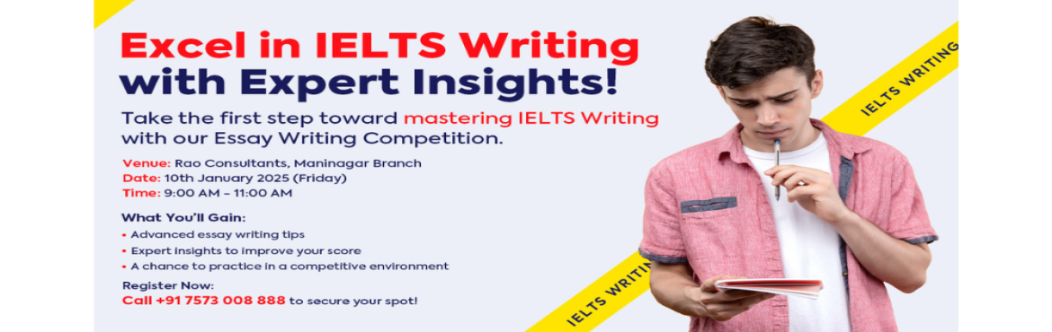 Book Online Tickets for Master IELTS Writing: Exclusive Essay Wr, Ahmedabad. Want to stand out in the IELTS Writing section? Here&rsquo;s your chance to take your skills to the next level with our Essay Writing Competition!
This isn&rsquo;t just a competition &ndash; it&rsquo;s a game-changer for your IELTS preparation.&nbsp;