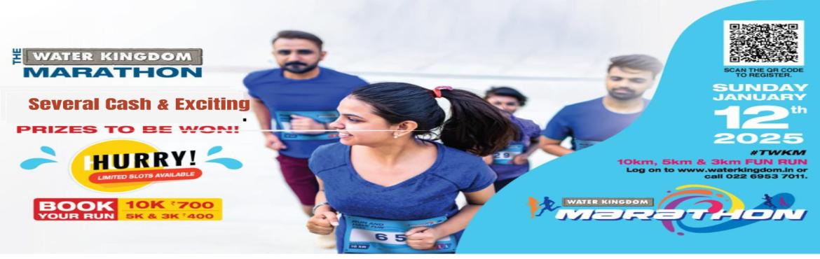 Book Online Tickets for SOLD OUT The Water Kingdom Marathon 2025, Mumbai. Run for Health: Water Kingdom&rsquo;s Inaugural Marathon Inspires Fitness and Community Engagement
&nbsp;
Key Highlights:

Date: Sunday, 12th January 2025
Location: Gorai Jetty, Borivali West
Race Categories : 3KM Fun Run, 5KM Challenge, 10KM Race 
B