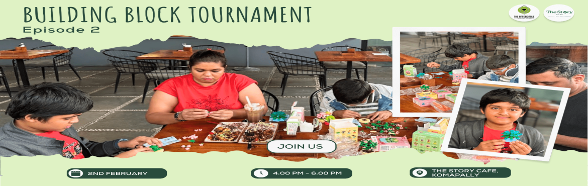 Book Online Tickets for Building Blocks Tournament , Hyderabad. Join Us for a Fun-Filled LEGO Tournament!
 
Get ready to unleash your creativity with our interactive LEGO Tournament designed for all age groups! Whether you’re a child part of a family or an adult looking for a fun and creative break thi