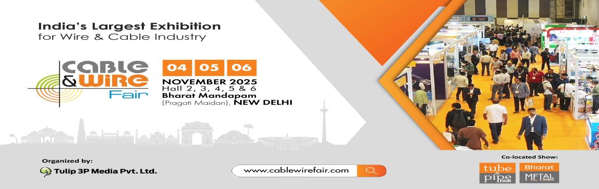 Book Online Tickets for Cable Wire Fair 2025, New Delhi. 6th Edition of Cable & Wire Fair is going to take place from 04th to 06th November 2025 at Bharat Mandapam (Pragati Maidan), New Delhi, India. The last show, held in October 2023 hosted around 300+ exhibitors from around 20-plus countries. Cable 