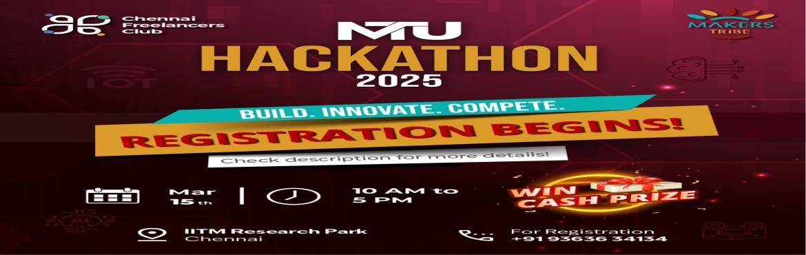 Book Online Tickets for Makerstribe Tech Universe (MTU) Hackatho, Chennai. 
Makerstribe Tech Universe (MTU) Hackathon 2025
Are you ready for an electrifying challenge? The MTU Hackathon is calling all college students to showcase their innovation, teamwork, and problem-solving skills in a one-day intense battle of tech bril
