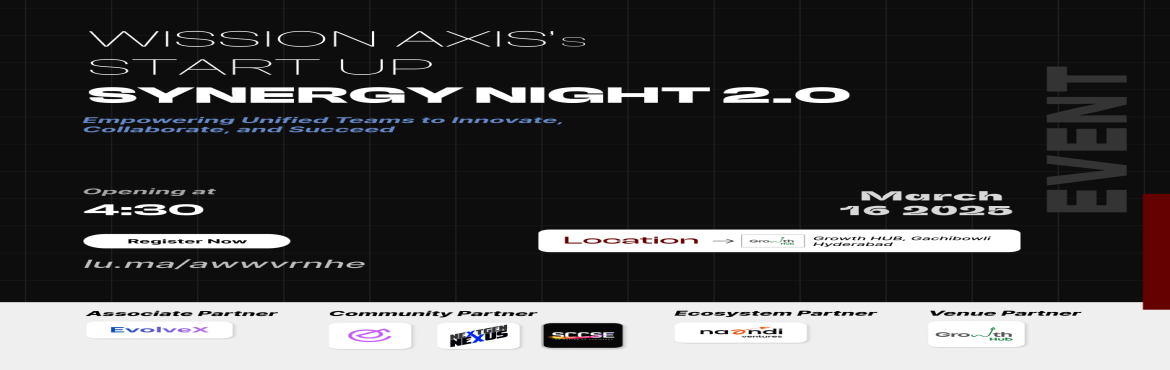 Book Online Tickets for Synergy Night 2.0, Hyderabad. Welcome to Synergy Night 2.0: Integrated Synergy – Empowering Unified Teams to Innovate, Collaborate, and Succeed.We believe that true synergy is the perfect blend of innovation, collaboration, and strategic alignment—where every ingredient, fro