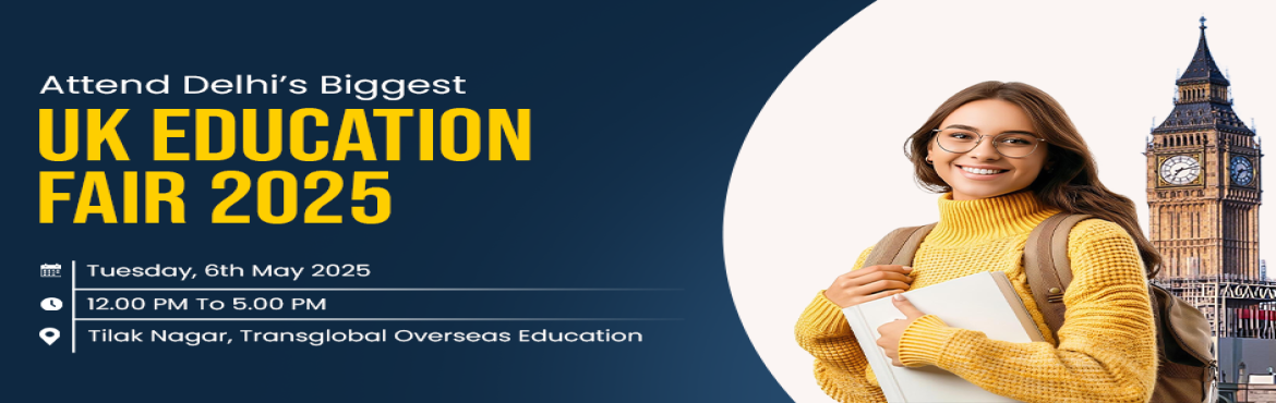 Book Online Tickets for Meet Top Universities at UK Education Fa, Delhi . 
The UK Education Fair 2025 is your golden chance to connect directly with top UK university representatives—all under one roof! Hosted by Transglobal Overseas, this event offers aspiring students expert support and guidance to explore a wide range