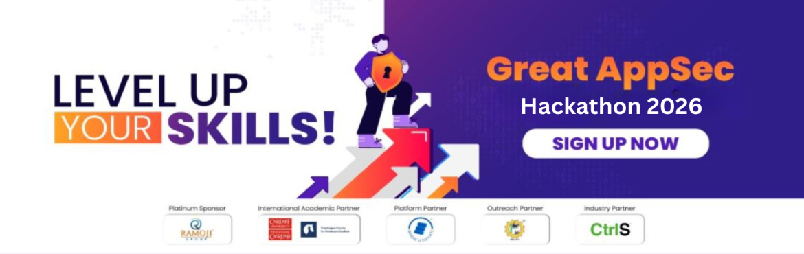 Book Online Tickets for Great AppSec Hackathon 2026, . 
Great AppSec Hackathon 2026
The Great AppSec Hackathon is a nationwide competition, under Cybersecurity Centre of Excellence(CCoE) App Security Champion virtual programme, to provide college students with a platform to solve some of the critical cha