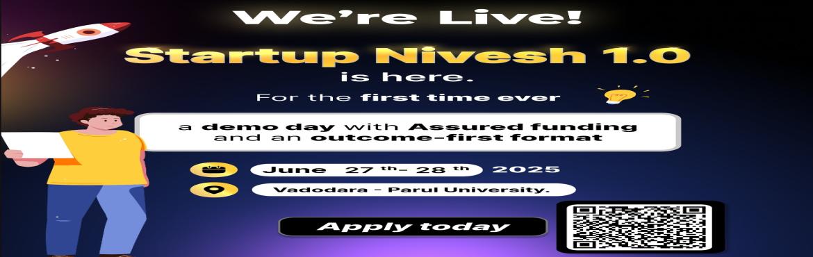 Book Online Tickets for Startup Nivesh 1.0, Waghodia. Hey Founder 👋🏼
Tired of events that just offer exposure but no real outcomes?This one\'s different.Startup Nivesh 1.0 is India’s most outcome-driven demo day, where funding is not a chance, but a commitment.
If you’re actively seeking fundi