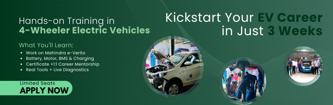 Book Online Tickets for 3-Week Summer Training / Internship on 4, New Delhi. 
𝗪𝗮𝗻𝘁 𝘁𝗼 𝗪𝗼𝗿𝗸 𝗼𝗻 𝗥𝗘𝗔𝗟 𝗘𝗹𝗲𝗰𝘁𝗿𝗶𝗰 𝗩𝗲𝗵𝗶𝗰𝗹𝗲𝘀 𝗧𝗵𝗶𝘀 𝗦𝘂𝗺𝗺𝗲𝗿?Join DIYguru’s 3-Week Summer Training & Internship Program on 4-Wh