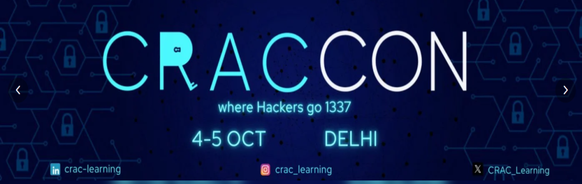 Book Online Tickets for CRACCON 2025, Lodhi Gard. 
CRACCON 2025 Delhi
Who are we?CRACCon is organized by CRAC Learning Foundation (non-profit) New Delhi. Our mission is to create a platform that not only educates but also inspires the next generation of cybersecurity enthusiasts. In the rapidly evo