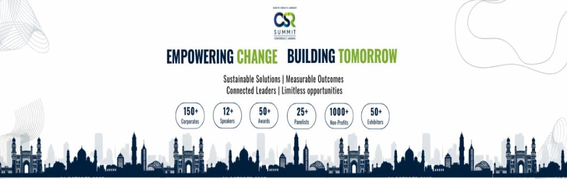 Book Online Tickets for CSR SUMMIT- BOOK A STALL, Hyderabad. 
🌟 South India’s Largest CSR Summit – 2nd Edition, Hyderabad 🌟
We’re back with an even bigger impact!Join us for the 2nd Edition of South India’s Largest CSR Summit in Hyderabad, bringing together 1,500+ participants from leading corpor