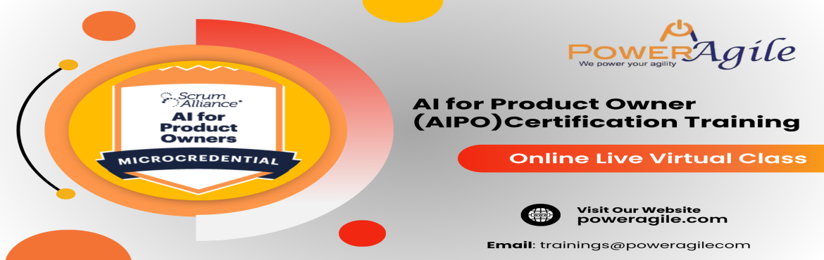 Book Online Tickets for AIPO: AI for Product Owner Training Cert, . body{font-family:Arial,sans-serif;font-size:10pt;}
.cf0{font-family:Consolas;font-size:11pt;}.cf1{font-weight:bold;font-family:Consolas;font-size:11pt;}.cf2{font-family:Consolas;font-size:11pt;}
.pf0{}

We are coming up with AI for Product Owner (AIP