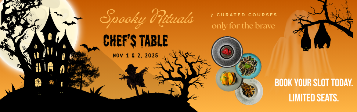 Book Online Tickets for Spooky Rituals Halloween Chefs Table , Pune.  Xao Asian Craft Kitchen brings to you a curated 7 course Halloween themed tasting menu on Nov 1 & 2. This includes 4 pork courses - The Graveyard Salad with Braised Swine Ears, The Blood Moon Salad with Candied Bacon strips, The Pumpkin Pork Ba