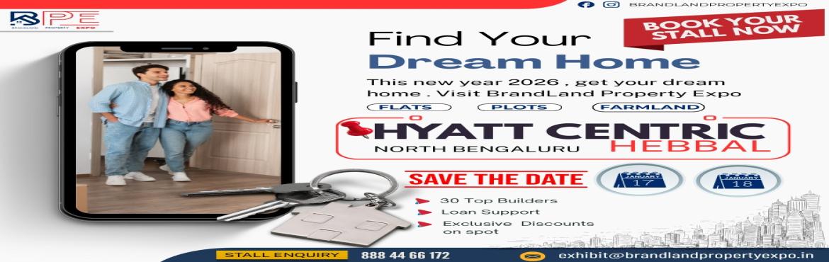 Book Online Tickets for Brandland Property Expo - Hyatt centric, Bengaluru. 
The BrandLand Property Expo invites you to explore your dream property at Hyatt Property Expo, Hebbal, on the 17th and 18th of January 2026. This high-profile real estate exhibition will showcase premium residential and commercial developments f