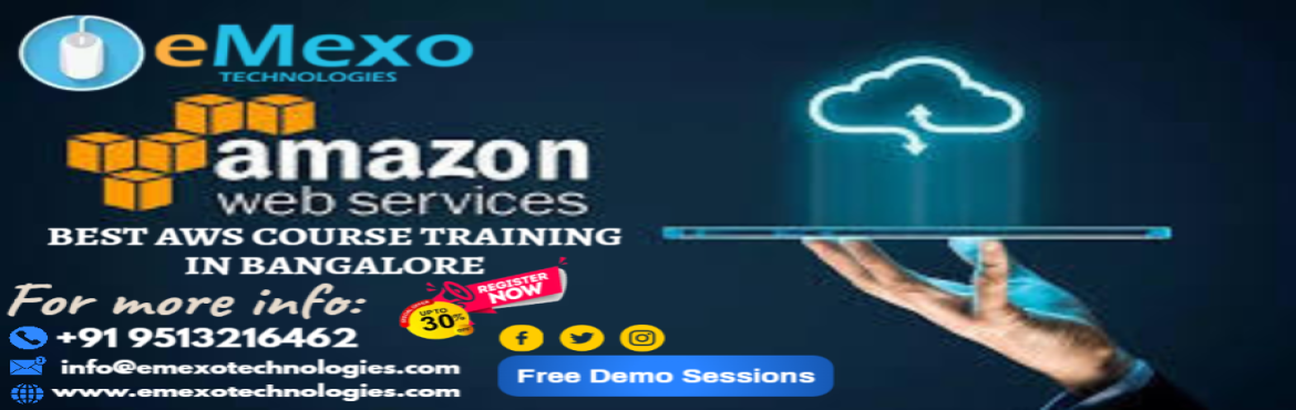 Book Online Tickets for Best AWS Training in Bangalore, Bengaluru. 
Looking for the Best AWS Training in Bangalore to build a high-growth career in Cloud Computing and DevOps?
Join eMexo Technologies, the Best AWS Training Institute in Bangalore, and gain in-demand cloud skills with hands-on labs, real-time projects