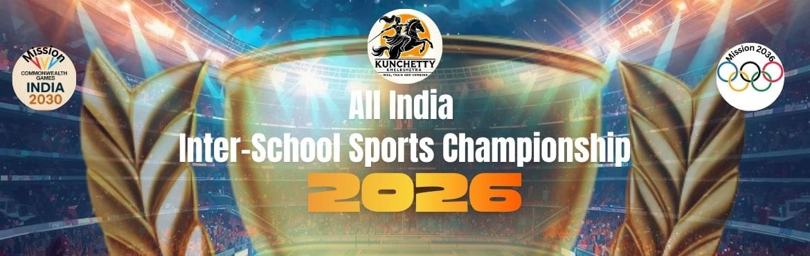 Book Online Tickets for ALL INDIA INTER-SCHOOL SPORTS CHAMPIONSH, Hyderabad. 
All India Inter-School Sports Championship 2026 

Future Champions Start Here 

28 Jan – 8 Feb 2026 
Venue Saroornagar & Gachibowli Stadiums 
Hyderabad | Telangana 

A Mega Multi-Sport School-Level Event 

After the huge success of t