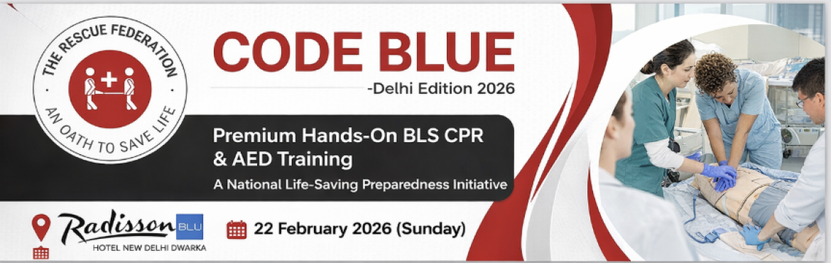Book Online Tickets for Code Blue - Delhi Edition 2026 | Premium, New Delhi. 
CODE BLUE – Delhi Edition 2026
Cardiac arrest doesn’t wait.Brain damage starts in 4–6 minutes.Most people freeze—not because they don’t care, but because they’re not trained.
CODE BLUE exists to fix that.
This is a premium, full-day, in-