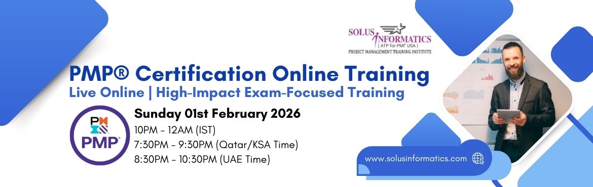Book Online Tickets for PMP Certification Online Training - Live, . 
Join our PMP Certification Online Training led by a PMI Authorized Trainer with 23+ years of professional project management experience.
This live PMP online course is specially designed for working professionals looking for structured PMP exam prep
