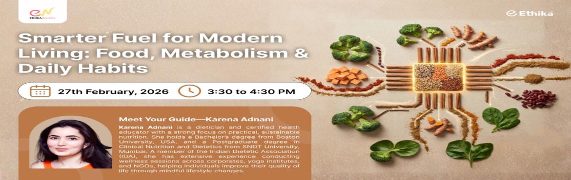 Book Online Tickets for FRIDAY MUSINGS Smarter Fuel for Modern L, . 🌿 FRIDAY MUSINGS | WELLNESS SESSION 🌿
🍽️ Smarter Fuel for Modern LivingFood, Metabolism & Daily Habits
In a fast-paced lifestyle, real health begins with everyday choices.Join us for an insightful session that blends modern understand