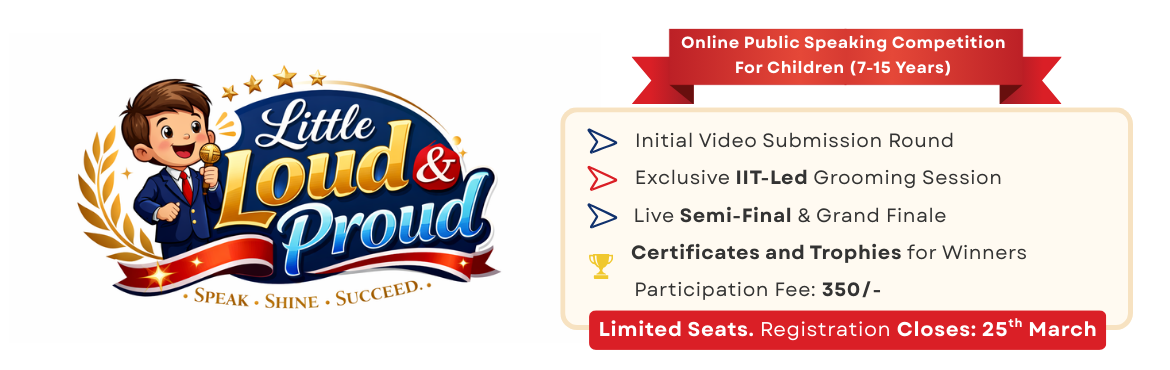 Book Online Tickets for Young Orators Championship, an IIT-alumn, .  If your child has great ideas and looking for platform to showcase, this is for you.👦👧
\