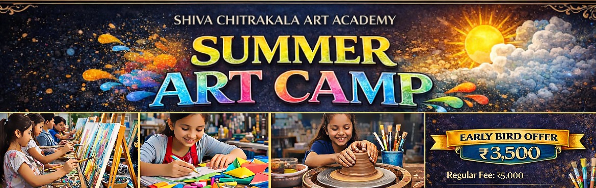 Book Online Tickets for Summer Art Camp by Shiva Chitrakala Art , . A fun 2-week creative camp where children learn craft work, origami, clay modelling, canvas painting and pottery.  The program helps kids develop creativity, focus and confidence while enjoying hands-on art activities and fun Zumba sessions.
Camp Ac
