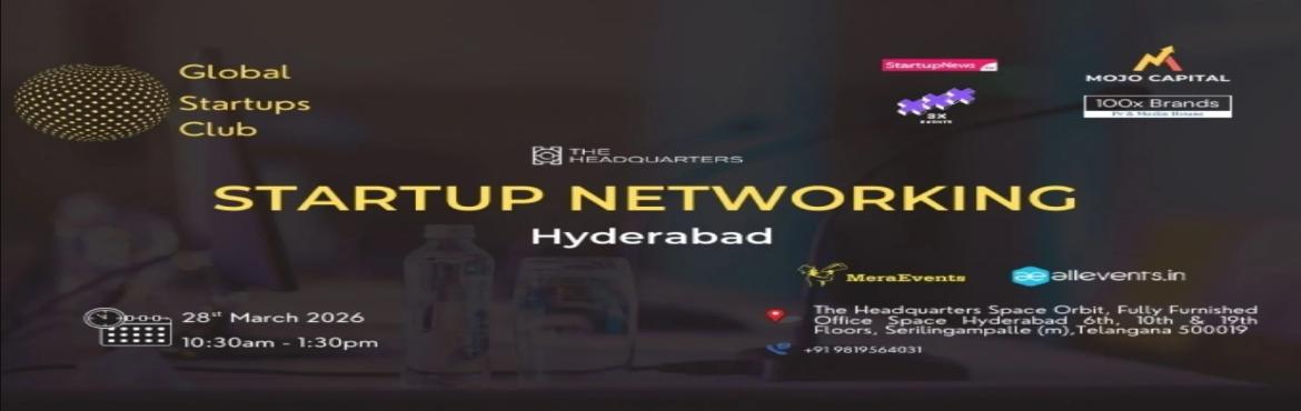 Book Online Tickets for GLOBAL STARTUPS CLUB l STARTUP NETWORKIN, Hyderabad. 
GLOBAL STARTUPS CLUB l STARTUP NETWORKING Hyderabad 2026
Hyderabad Business Network the ultimate meetup for professionals seeking to connect exchange sales opportunities expand their business networks and engage in insightful discussions on industry