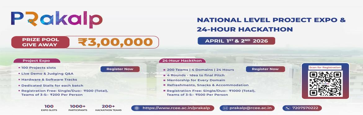 Book Online Tickets for Prakalp 2026 - National Level Project Ex, Eluru. PRAKALP 2026 is a national-level innovation festival featuring two major opportunities for students across India:

24-Hour Hackathon
National Project Expo

Both events are designed to identify, support, and reward emerging innovators, developers, an