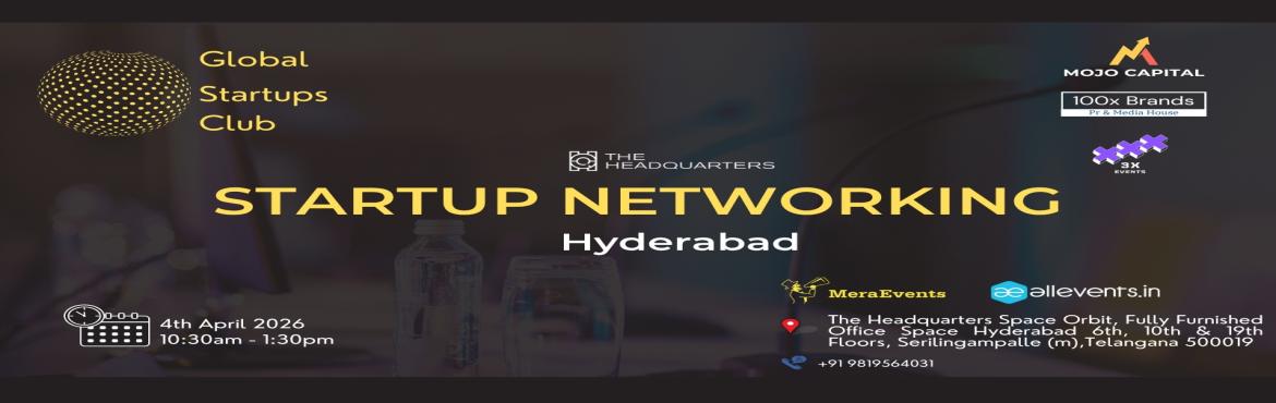 Book Online Tickets for GLOBAL STARTUPS CLUB l STARTUP NETWORKIN, Hyderabad. 
GLOBAL STARTUPS CLUB l STARTUP NETWORKING Hyderabad 2026
Hyderabad Business Network the ultimate meetup for professionals seeking to connect exchange sales opportunities expand their business networks and engage in insightful discussions on industry