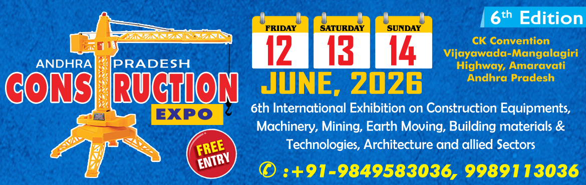 Book Online Tickets for ANDHRA PRADESH CONSTRUCTION  AND BUILD T, Vijayawada. 
It gives us immense pleasure to announce that the 6th Edition of ANDHRA PRADESH CONSTRUCTION EXPO-2026 will be held on 12-14, June 2026 for 3 days at Vijayawada, Andhra Pradesh.We are pleased to inform you, the Andhra Pradesh Capital Region Dev